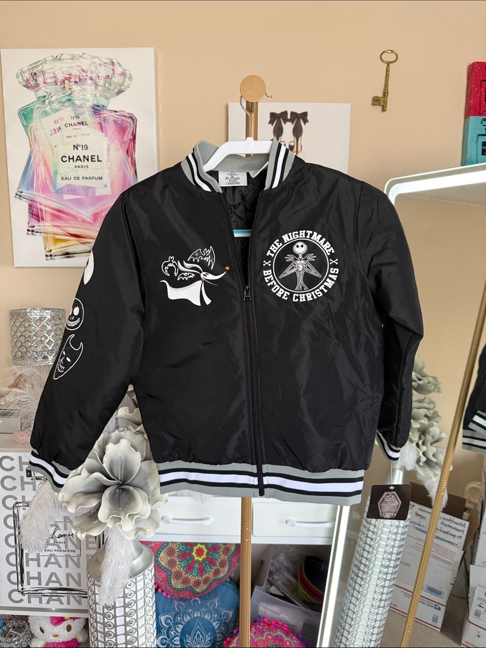 Disney Black and White The Nightmare Before Christmas Bomber Jacket